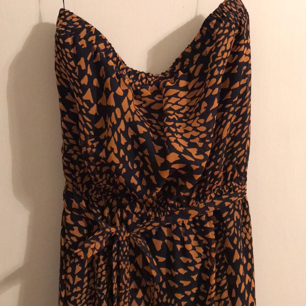 Bar III Navy and Orange Maxi Dress